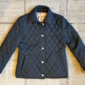 Antonio Marras Womens Black Diamond Quilted Button Jacket With Nova Check Lining